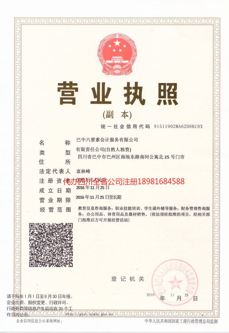 蒲江蒲江六要素会计服务有限公司